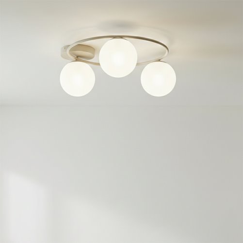 Lampa sufitowa SOPRA 3 MOKKA OPAL plafon klosze beżowa biała