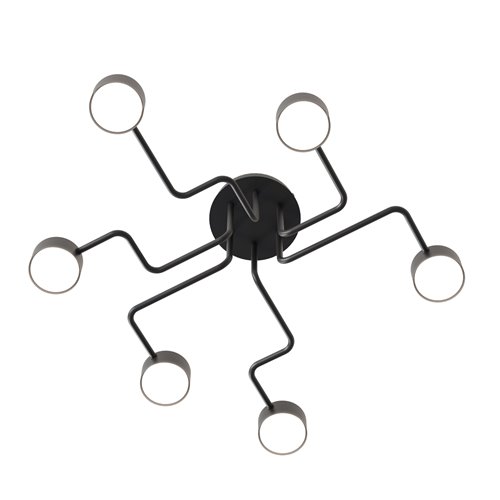 Lampa sufitowa KURAGE 6 BL BLACK plafon, czarna, metal, loft