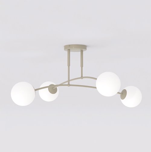 Lampa sufitowa PREGOS 4 MOKKA OPAL klasyczna, klosz, beżowa