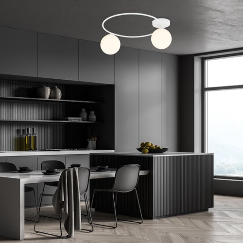 Lampa sufitowa SOPRA 2 WH OPAL plafon klosze kule, biała