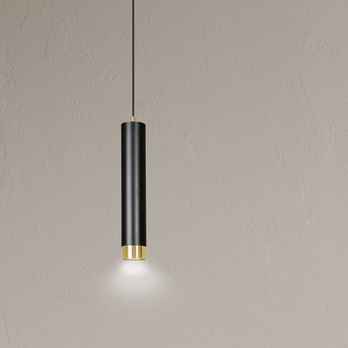 Lampa wisząca KIBO 1 BL/GOLD nowoczesna, tuby, biały, złoty