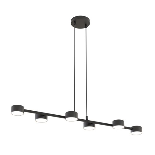 Lampa wisząca MEGARA 6 BL BLACK loft, czarna, metal