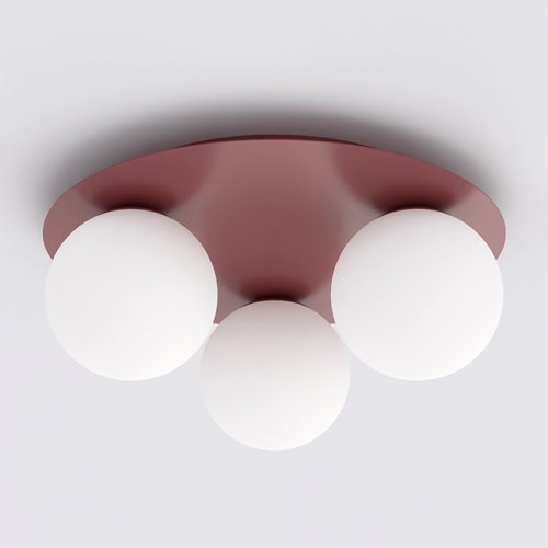 Lampa sufitowa SOLAR 3 BURGUNDY OPAL nowoczesna, burgundowa