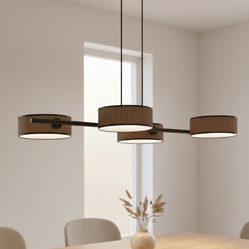Lampa wisząca DRUMZ 4 BROWN nowoczesna, brązowa, abażury