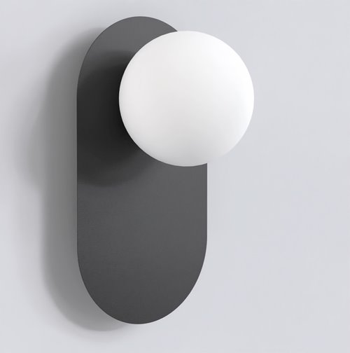 Kinkiet VIVA K1 BLACK nowoczesny, czarny, metal