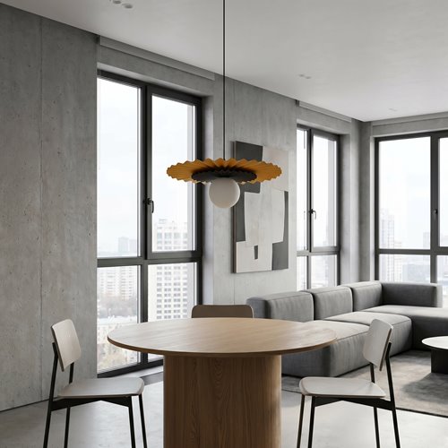 Lampa wisząca UMBRA 1 ORANGE BLACK nowoczesna pomarańczowa