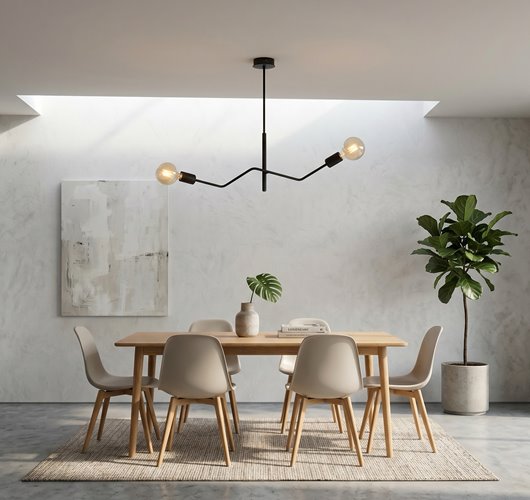 Lampa sufitowa FRIX 2 BLACK loft, nowoczesna, czarna
