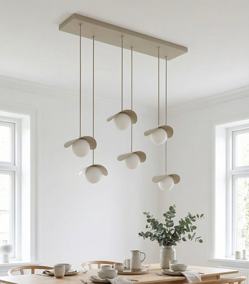 Lampa wisząca RITUAL 6 MOKKA nowoczesna, beżowa, metal