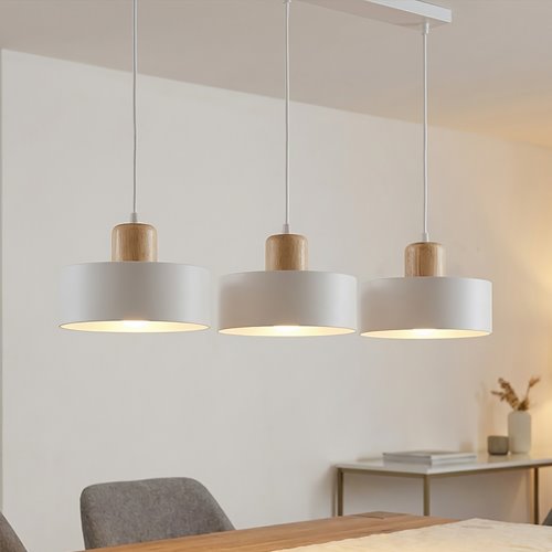Lampa wisząca TORIN 3 WHITE skandynawska, regulowana, biała