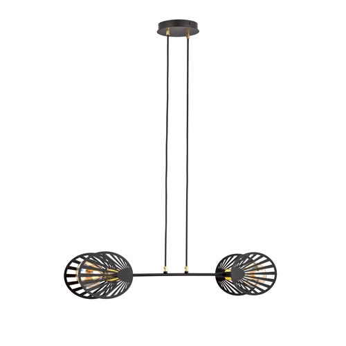 Lampa wisząca PLAYA 2 BLACK nowoczesna, czarno/złota