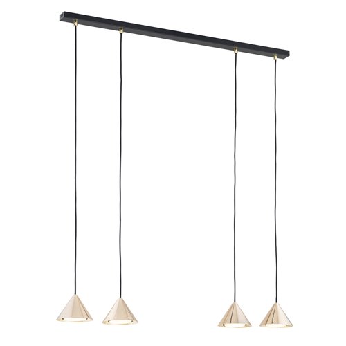 Lampa wisząca ELIT 4 BL GOLD złoty,regulowana, glamour