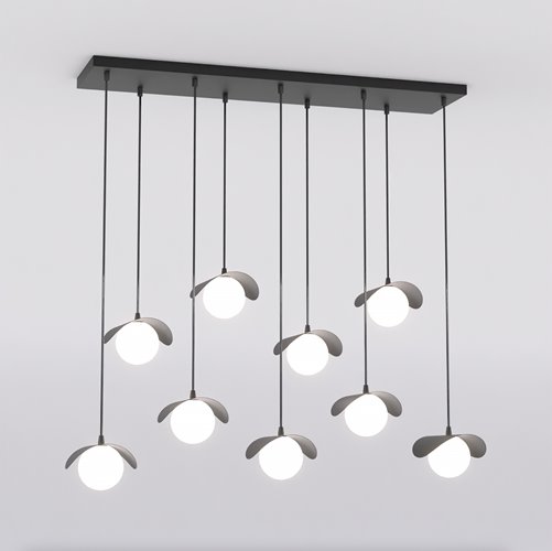 Lampa wisząca RITUAL 9 BLACK nowoczesna, czarna, metal