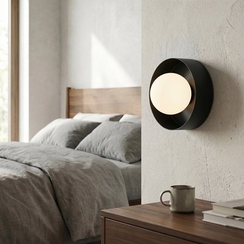 Kinkiet LULU K1 BLACK nowoczesny, czarny, metal