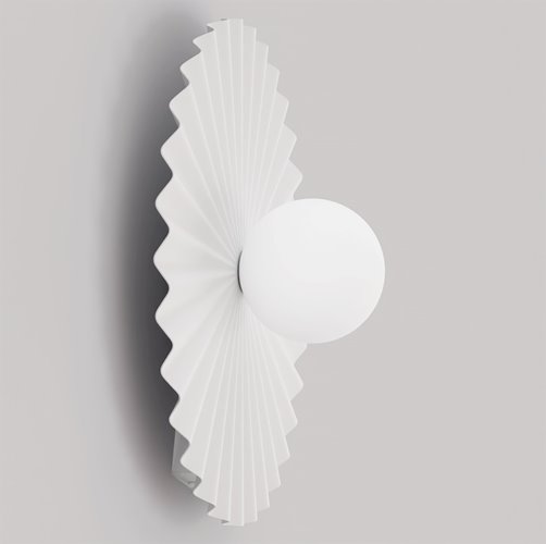 Kinkiet UMBRA L K1 WHITE OPAL nowoczesny, biały, metal, fala