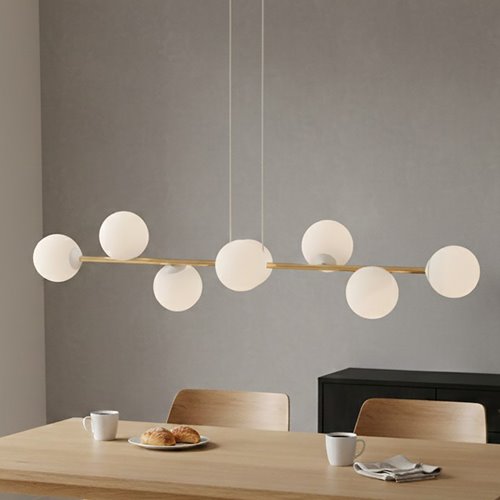 Lampa wisząca GRAVITY 8 WH GOLD glamour, biała/złota