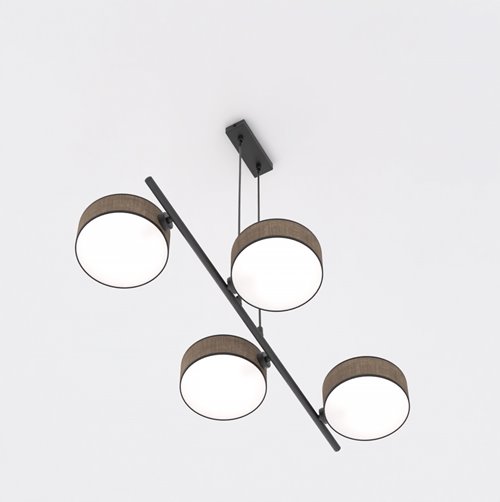 Lampa wisząca DRUMZ 4 BROWN nowoczesna, brązowa, abażury