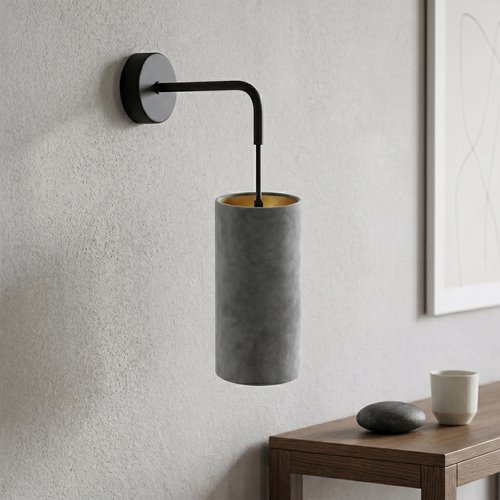 Kinkiet BENTE K1 BL GRAY abażur welur szary