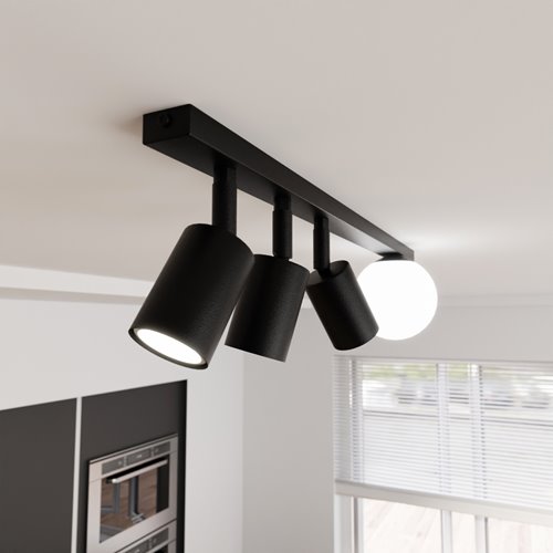 Lampa sufitowa BASTER 4 BLACK nowoczesna, minimalistyczna