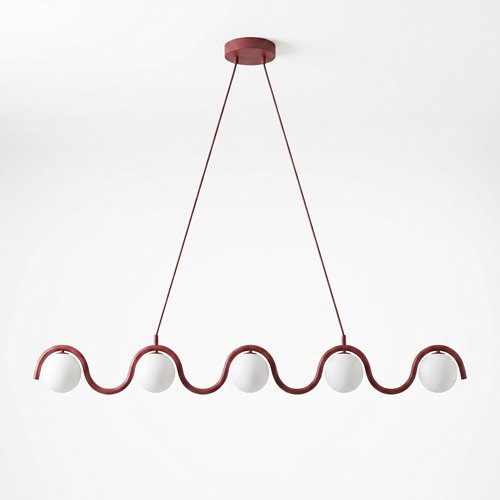 Lampa wisząca SINUS 5 BURGUNDY OPAL nowoczesna, metal