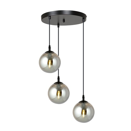 Lampa wisząca COSMO 3 BL PREMIUM GRAFIT loft, klosz, czarna