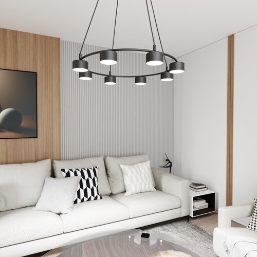 Lampa wisząca STARLIT 8 BL loft, nowoczesna, czarna