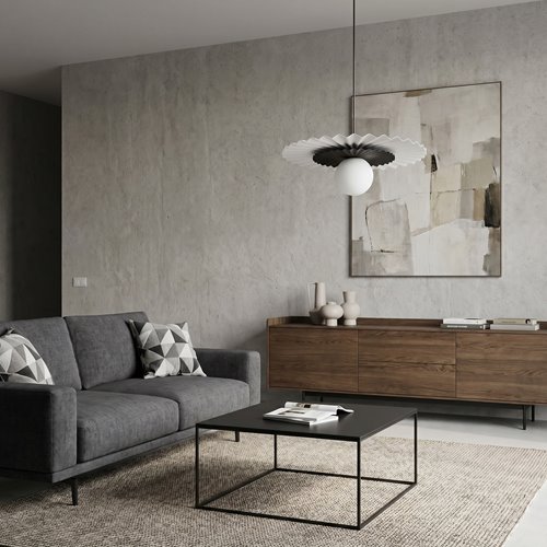 Lampa wisząca UMBRA 1 WH BLACK nowoczesna czarna biała metal