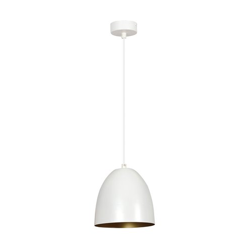 Lampa wisząca LENOX 1 WHITE/GOLD loft, metal, biało/złota