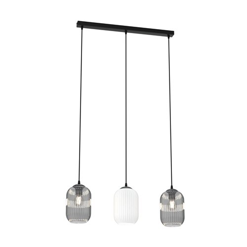 Lampa wisząca VERDI 3 BL MIX klosz, biały, grafit, czarny