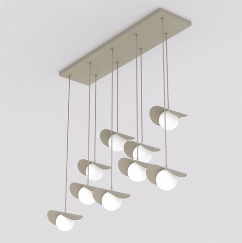 Lampa wisząca RITUAL 9 MOKKA nowoczesna, beżowa, metal