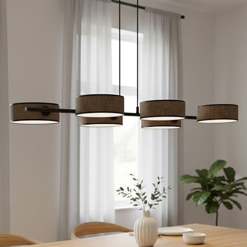 Lampa wisząca DRUMZ 6 BROWN nowoczesna, brązowa, abażury
