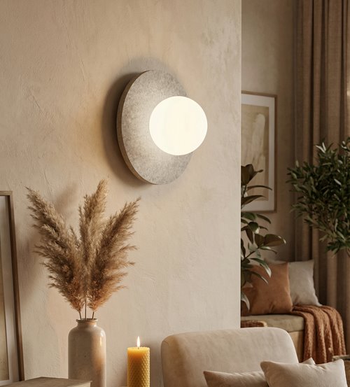 Kinkiet CALMA S K1 GRAY nowoczesny, klosz, filc, szary