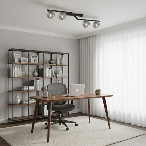 Lampa sufitowa NATON 4 BL GRAFIT plafon, czarna, metal