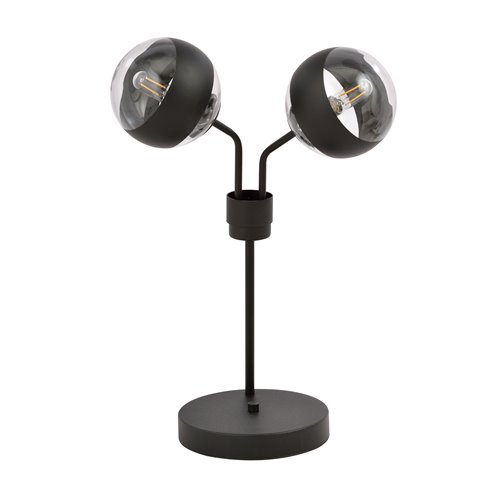 Lampka nocna NOVA LN2 BL/STRIPE klosze czarna/transparent