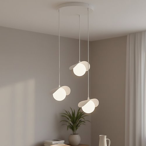Lampa wisząca RITUAL 3 PREM WHITE nowoczesna, biała, metal