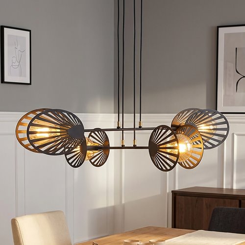 Lampa wisząca PLAYA 4 BLACK nowoczesna, czarno/złota