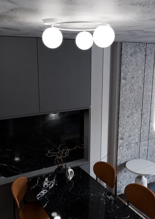 Lampa sufitowa SOPRA 3 WH OPAL plafon klosze kule, biała
