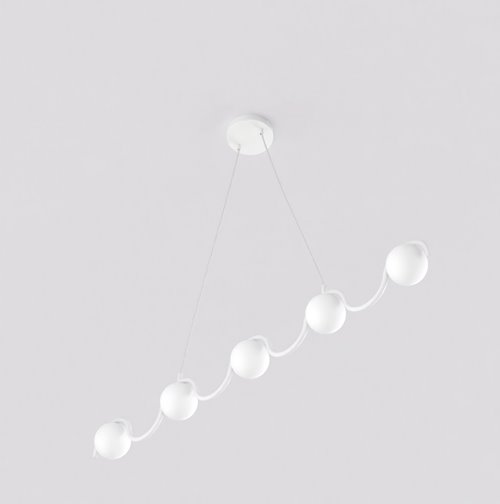 Lampa wisząca SINUS 5 WH OPAL nowoczesna, biała, metal