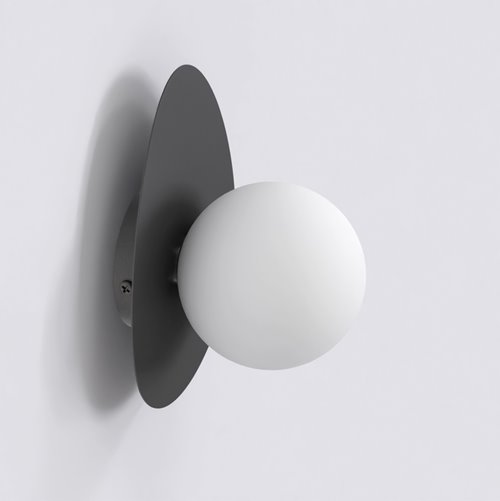 Kinkiet OVO K1 BLACK nowoczesny, czarny, metal