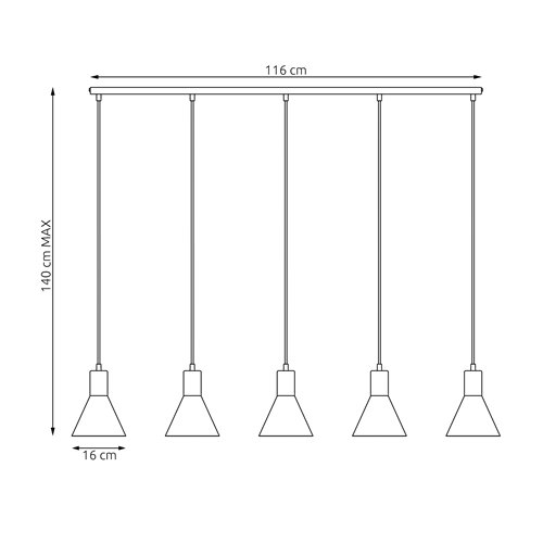 Lampa wisząca ROSA 5 WH, loft, biały, złoty