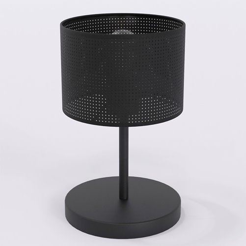 Lampka nocna LUX LN1 BLACK abażur, czarna, klasyczna