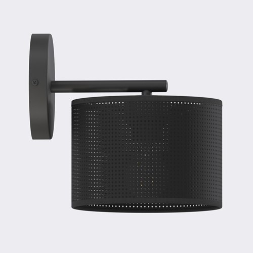 Kinkiet LUX K1 BLACK klasyczny, abażur, czarny