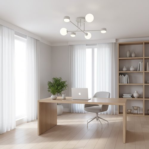 Lampa sufitowa HOLON 6 WHITE plafon, biała, metal