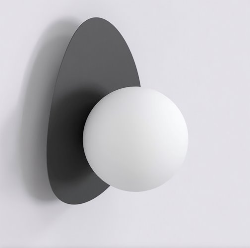 Kinkiet OVO K1 BLACK nowoczesny, czarny, metal