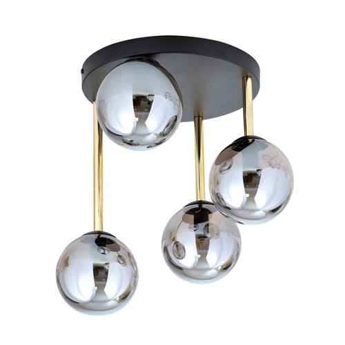 Lampa sufitowa DOLCE 4 BL GRAFIT plafon czarny/złoty/grafit