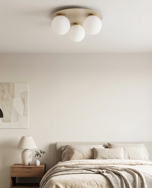 Lampa sufitowa SOLAR 3 MOKKA OPAL nowoczesna, beżowa, biała