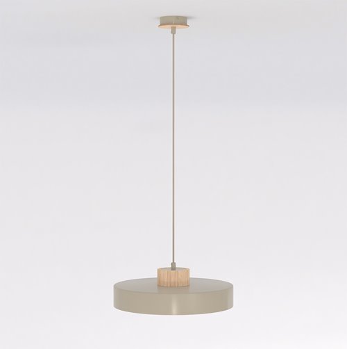 Lampa wisząca KIVI 1L MOKKA nowoczesna, beżowa, metal drewno