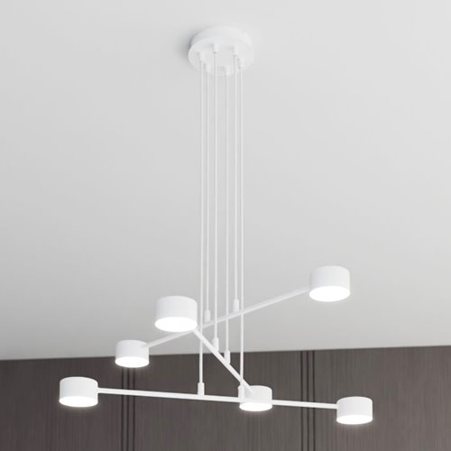 Lampa wisząca MODUS 6 WHITE minimalistyczna, biały, metal