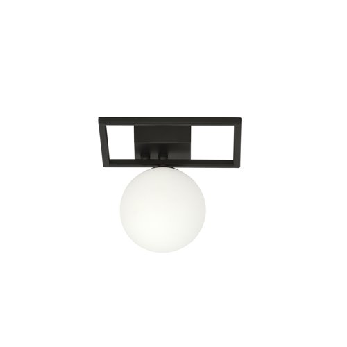 Lampa sufitowa IMAGO 1E BLACK loft, klosz, czarna/biała