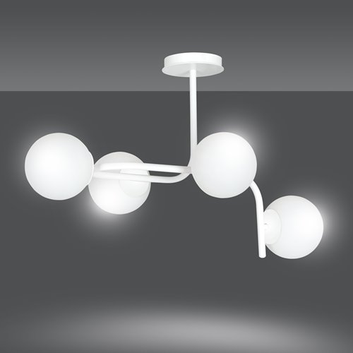Lampa sufitowa KALF 4A WHITE klasyczna, klosz, biała
