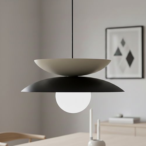 Lampa wisząca NAGOYA 1 BL MOKKA loft, japandi, czarna, metal